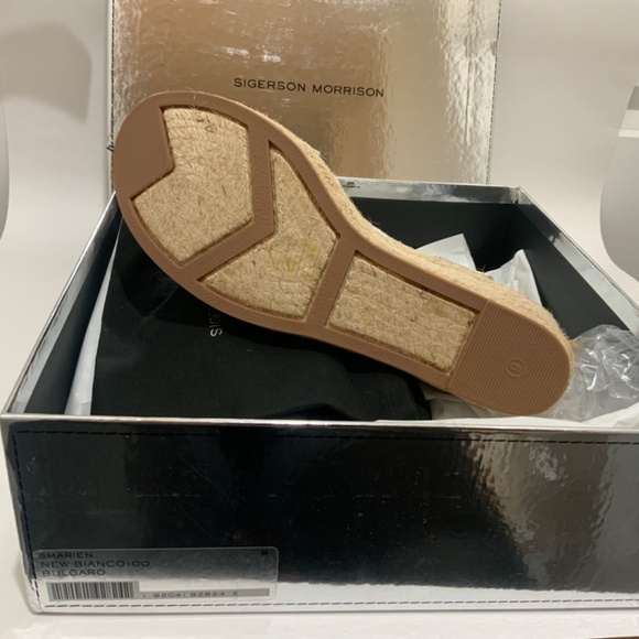 SIGERSON MORRISON Arien platform wedge Espadrille white leather sandal pumps 9 - Picture 9 of 15